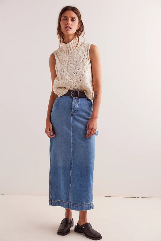 Free People: Francisco Denim Maxi Skirt