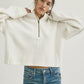 Free People: Celeste 1/4 Zip in Clean Ivory