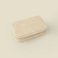cream vegan leather zip case