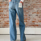 wide leg medium wash jeans