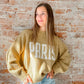 yellow sweater "paris" in white