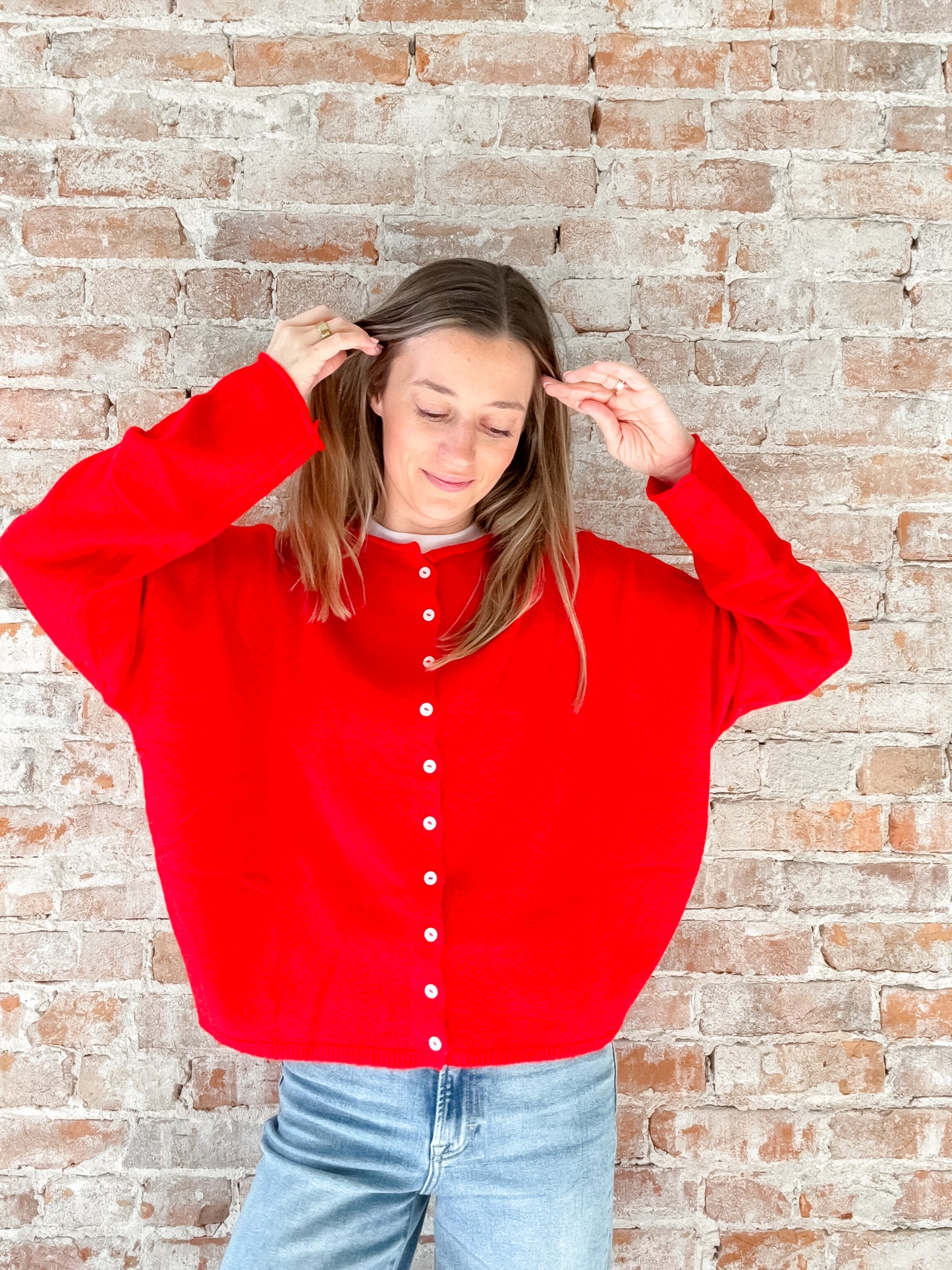 Piper Cardigan : Red