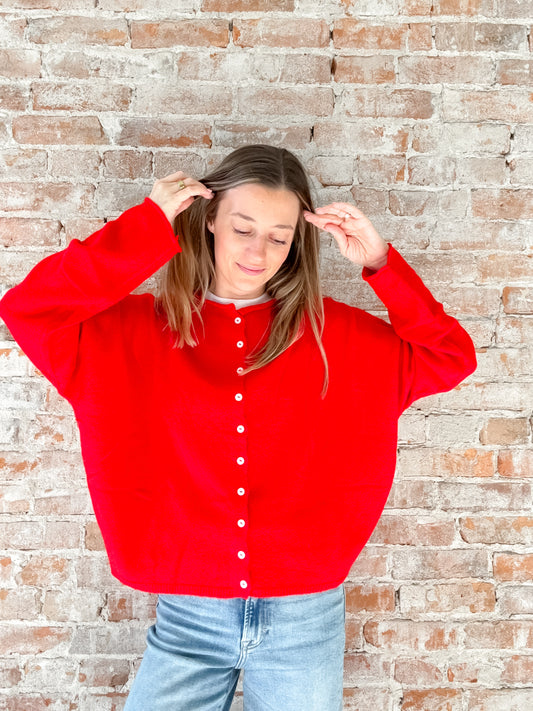 Piper Cardigan : Red