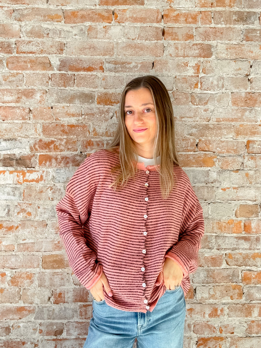 rose stripe cardigan