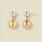 round ball stud earrings mixed metal