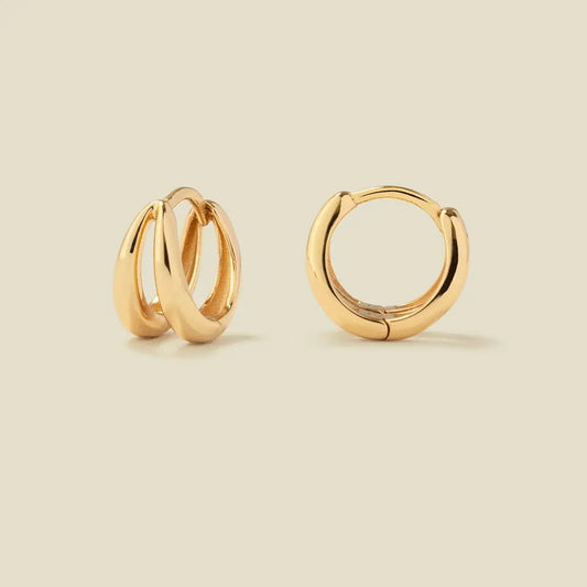split huggie gold hoop earrings