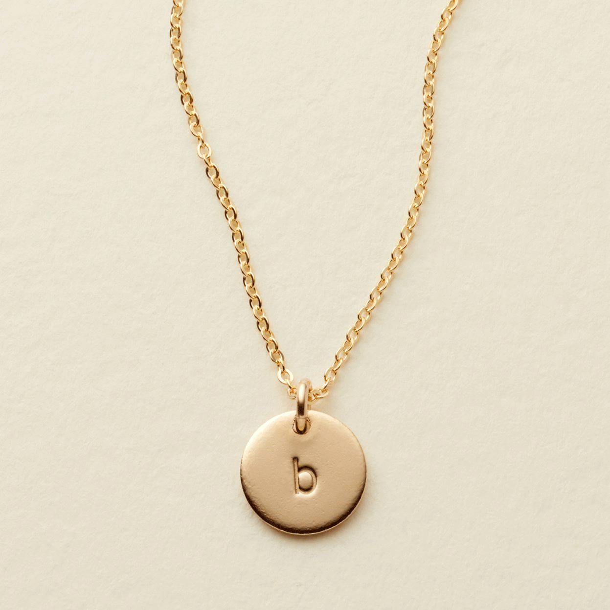 Initial Disk Necklace - 3/8"
